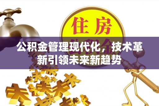 金湾公积金管理现代化，技术革新引领未来新趋势