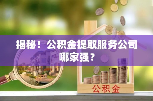 金湾揭秘！公积金提取服务公司哪家强？