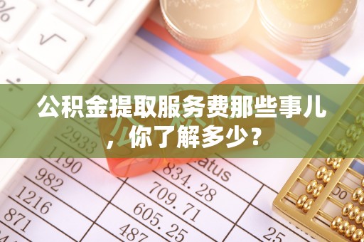 金湾公积金提取服务费那些事儿，你了解多少？